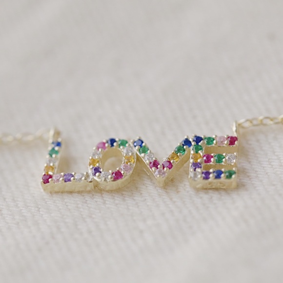 Love Rainbow Necklace | 14k Gold Plated - Picture 2 of 8